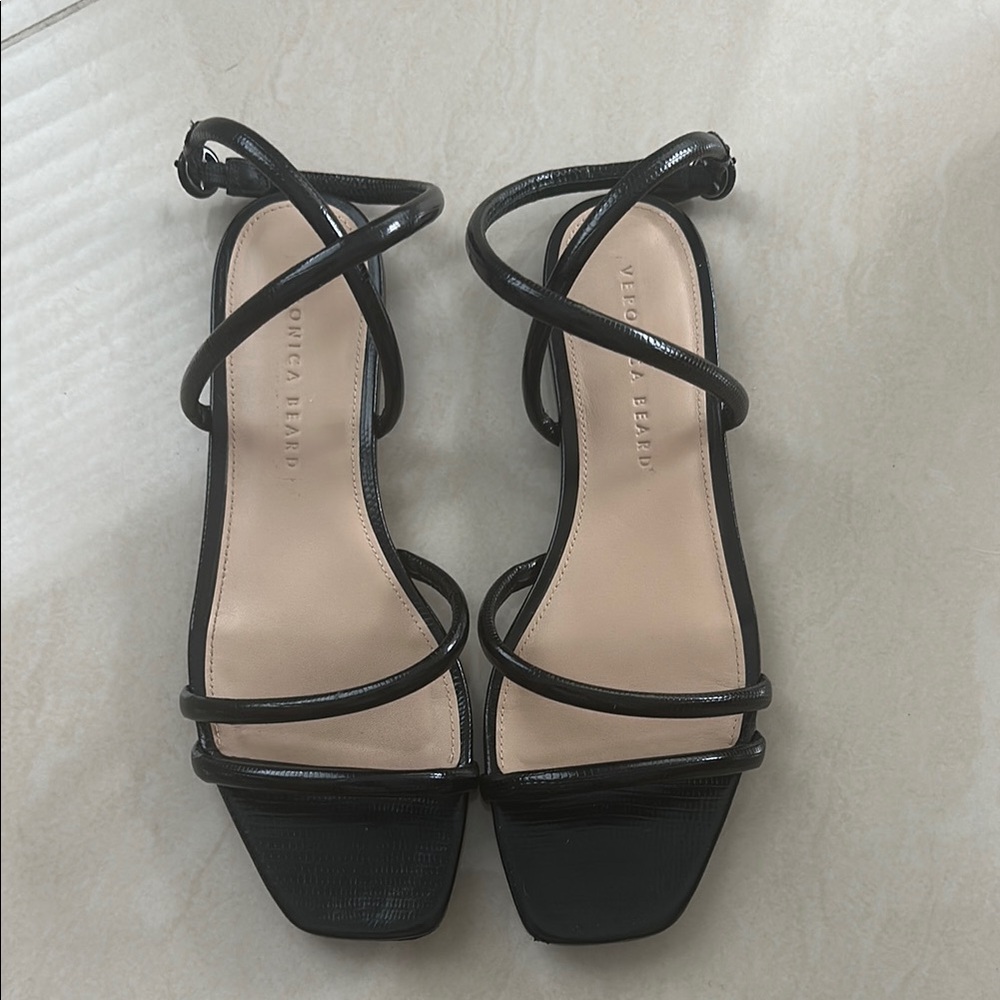 Veronica Beard Black Strappy Sandals 8.5